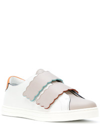 Женские серые кожаные кеды от Fendi