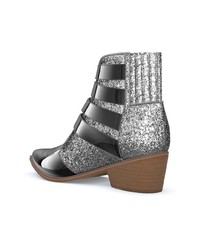 Женские серые кожаные ковбойские сапоги с украшением от Toga Pulla