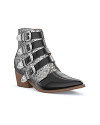 Женские серые кожаные ковбойские сапоги с украшением от Toga Pulla