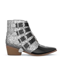 Женские серые кожаные ковбойские сапоги с украшением от Toga Pulla