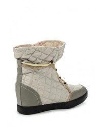 Серые кожаные кроссовки на танкетке от Patrol