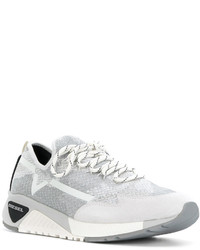 Мужские серые кожаные кроссовки от Diesel