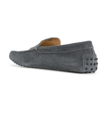 Мужские серые кожаные лоферы от Tod's