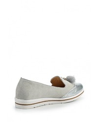 Женские серые кожаные лоферы от Guapissima