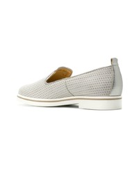 Женские серые кожаные лоферы от Geox