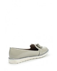 Женские серые кожаные лоферы от Mellisa