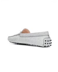 Женские серые кожаные мокасины от Tod's