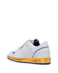 Мужские серые кожаные низкие кеды со змеиным рисунком от Ales Grey