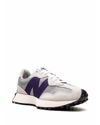 Мужские серые кожаные низкие кеды от New Balance
