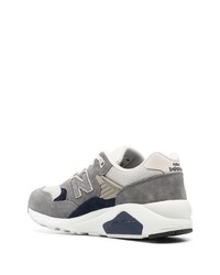 Мужские серые кожаные низкие кеды от New Balance