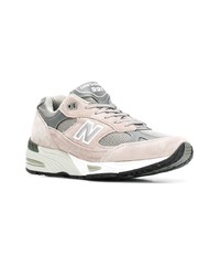 Мужские серые кожаные низкие кеды от New Balance