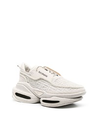 Мужские серые кожаные низкие кеды от Balmain