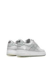 Мужские серые кожаные низкие кеды от A Bathing Ape