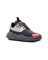 Мужские серые кожаные низкие кеды от Versus