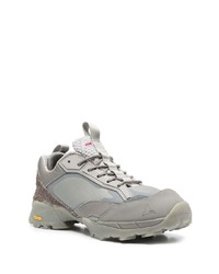 Мужские серые кожаные низкие кеды от Roa