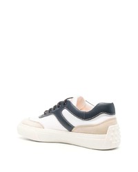 Мужские серые кожаные низкие кеды от Tod's