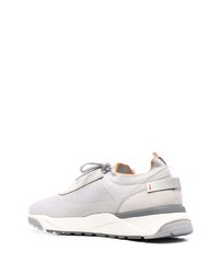 Мужские серые кожаные низкие кеды от Santoni