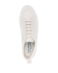 Мужские серые кожаные низкие кеды от Superga