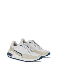 Мужские серые кожаные низкие кеды от Ferragamo