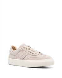 Мужские серые кожаные низкие кеды от Tod's