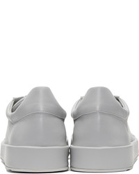 Мужские серые кожаные низкие кеды от Jil Sander