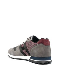 Мужские серые кожаные низкие кеды от Hogan