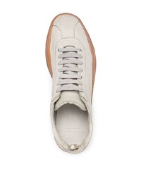 Мужские серые кожаные низкие кеды от Officine Creative