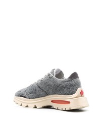 Мужские серые кожаные низкие кеды от DSQUARED2