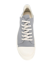 Мужские серые кожаные низкие кеды от Rick Owens DRKSHDW