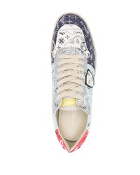 Мужские серые кожаные низкие кеды от Philippe Model Paris