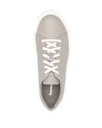 Мужские серые кожаные низкие кеды от Timberland