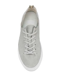 Женские серые кожаные низкие кеды от Officine Creative