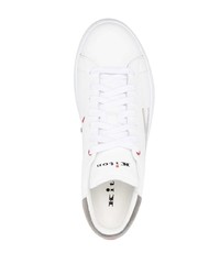 Мужские серые кожаные низкие кеды от Kiton