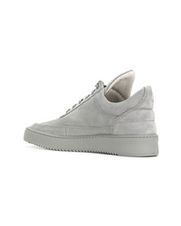 Мужские серые кожаные низкие кеды от Filling Pieces