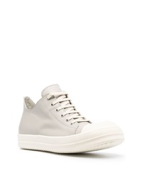 Мужские серые кожаные низкие кеды от Rick Owens
