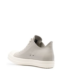 Мужские серые кожаные низкие кеды от Rick Owens
