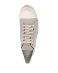 Мужские серые кожаные низкие кеды от Rick Owens