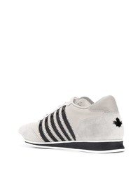 Мужские серые кожаные низкие кеды от DSQUARED2