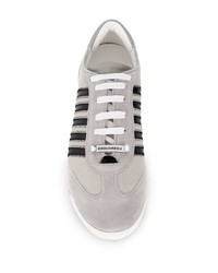 Мужские серые кожаные низкие кеды от DSQUARED2