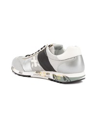 Мужские серые кожаные низкие кеды от Premiata