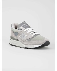 Мужские серые кожаные низкие кеды от New Balance