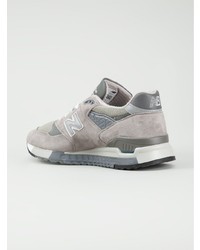 Мужские серые кожаные низкие кеды от New Balance