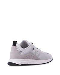 Мужские серые кожаные низкие кеды от BOSS