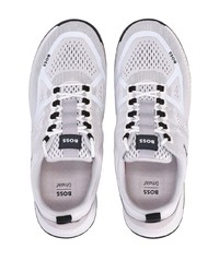 Мужские серые кожаные низкие кеды от BOSS