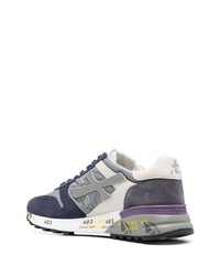 Мужские серые кожаные низкие кеды от Premiata