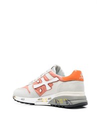 Мужские серые кожаные низкие кеды от Premiata