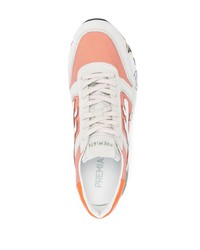 Мужские серые кожаные низкие кеды от Premiata