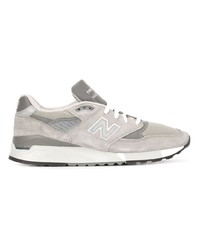 Мужские серые кожаные низкие кеды от New Balance