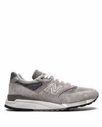 Мужские серые кожаные низкие кеды от New Balance