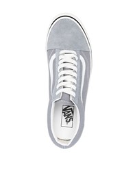 Мужские серые кожаные низкие кеды от Vans